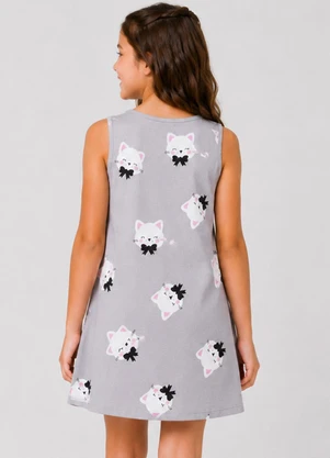 Select - Vestido Infantil Feminino Estampado Cinza - SELECT