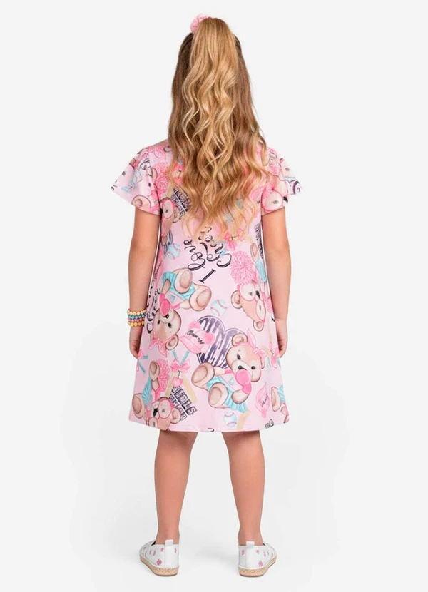 Select - Vestido Infantil Feminino Estampado Rosa 2