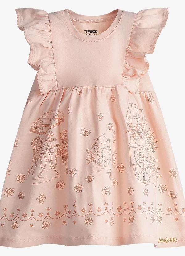 Trick Nick - Vestido Infantil Feminino Estampado Rosa
