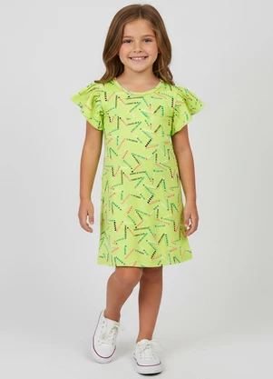 Select - Vestido Infantil Feminino Estampado Verde - SELECT