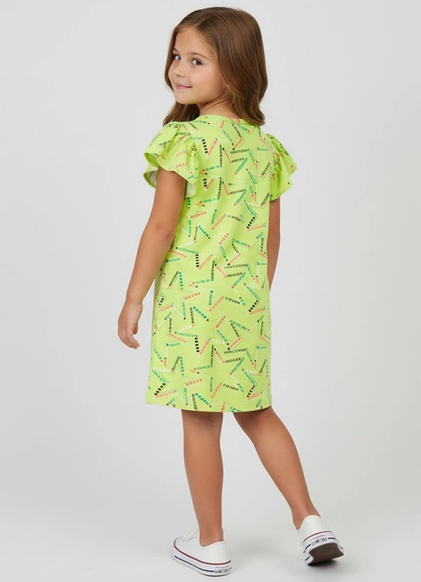 Select - Vestido Infantil Feminino Estampado Verde 2