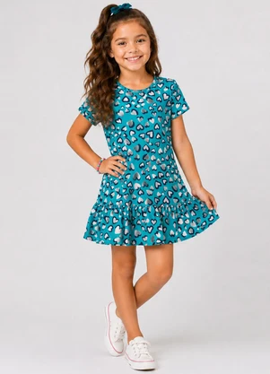 Select - Vestido Infantil Feminino Estampado Verde - SELECT