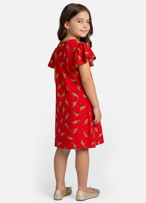 Select - Vestido Infantil Feminino Estampado Vermelho 2