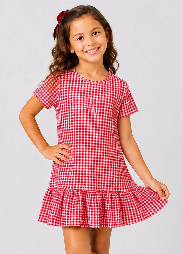Select - Vestido Infantil Feminino Estampado Vermelho