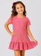 Select - Vestido Infantil Feminino Estampado Bege - variação: Vermelho