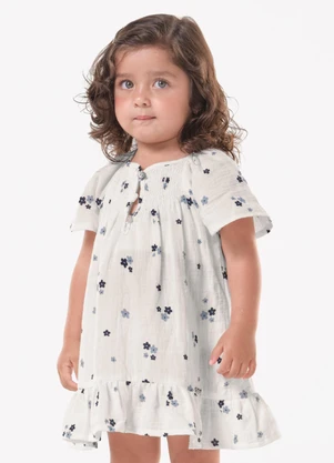 Trick Nick - Vestido Infantil Feminino Floral Bege - TRICK NICK