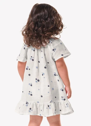Trick Nick - Vestido Infantil Feminino Floral Bege - TRICK NICK