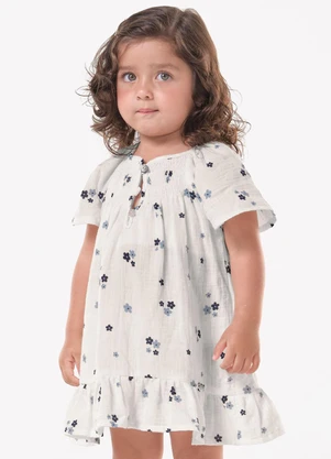 Trick Nick - Vestido Infantil Feminino Floral Bege - TRICK NICK