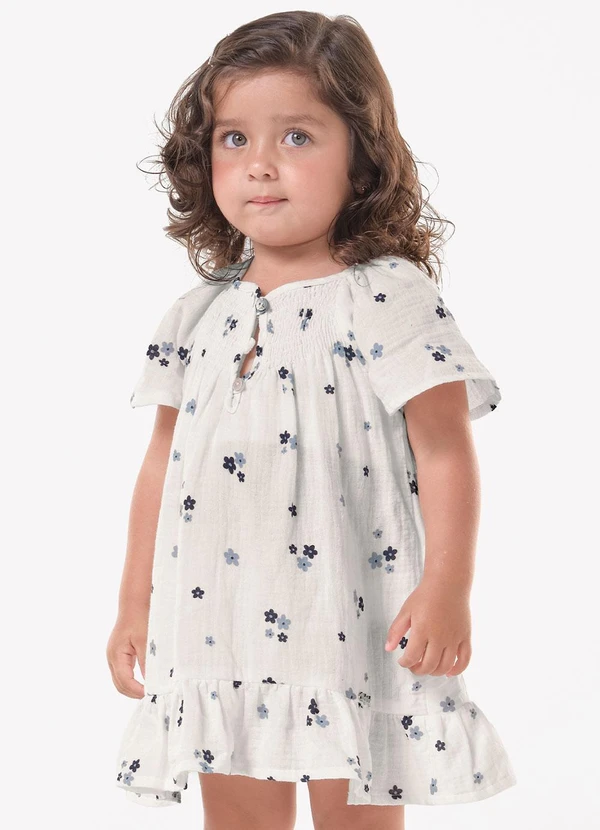 Trick Nick - Vestido Infantil Feminino Floral Bege