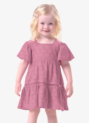 Trick Nick - Vestido Infantil Feminino Laise Coração Rosa - TRICK NICK