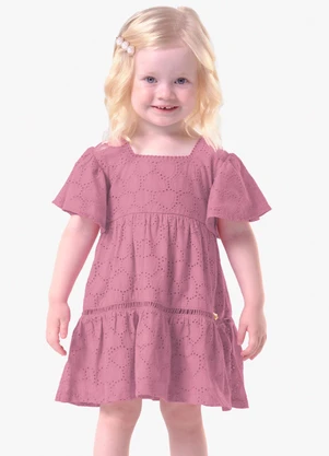 Trick Nick - Vestido Infantil Feminino Laise Coração Rosa - TRICK NICK