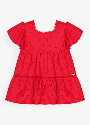 Trick Nick - Vestido Infantil Feminino Laise Coração Vermelho - TRICK NICK
