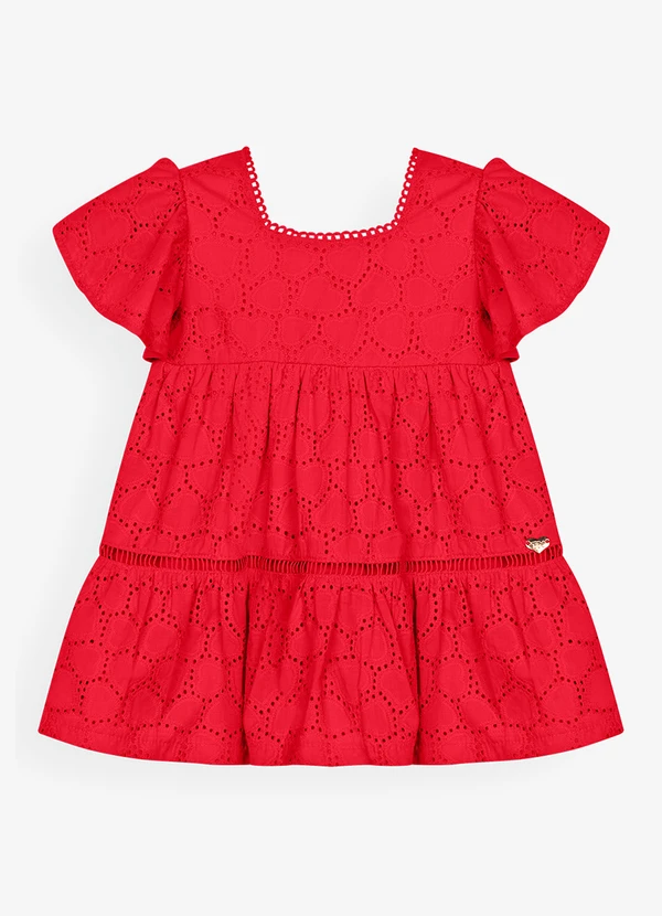 Trick Nick - Vestido Infantil Feminino Laise Coração Vermelho