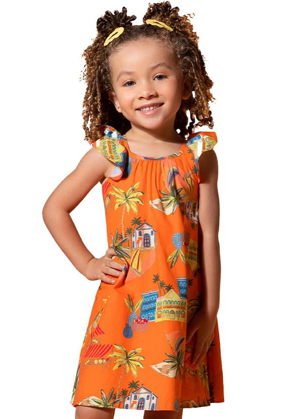 Nanai - Vestido Infantil Menina Laranja