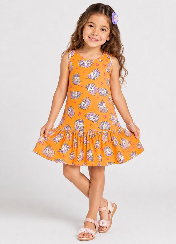 Select - Vestido Infantil Feminino Laranja
