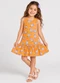 Select - Vestido Infantil Feminino Bege - variação: Laranja