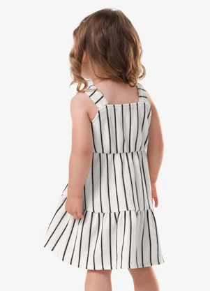 Trick Nick - Vestido Infantil Feminino Listrado Bege - TRICK NICK