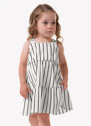 Trick Nick - Vestido Infantil Feminino Listrado Bege - TRICK NICK