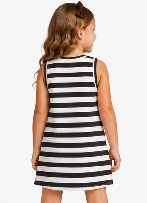 Select - Vestido Infantil Feminino Listrado Preto - SELECT