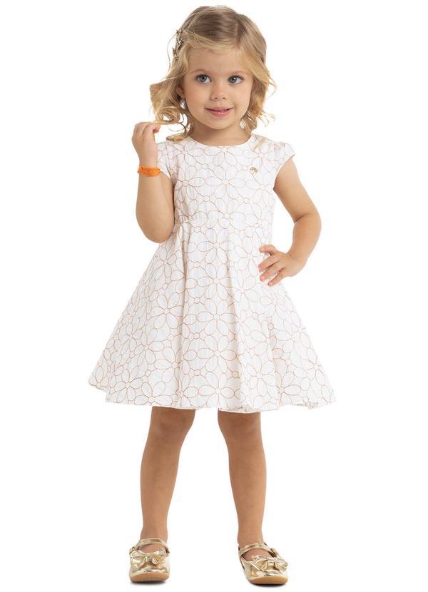 Milon - Vestido Infantil Feminino Off White