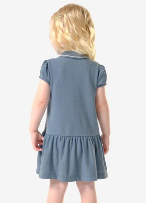 Trick Nick - Vestido Infantil Feminino Polo Piquet Azul - TRICK NICK