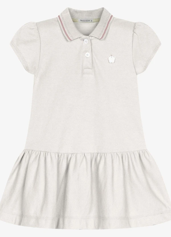 Trick Nick - Vestido Infantil Feminino Polo Piquet Bege
