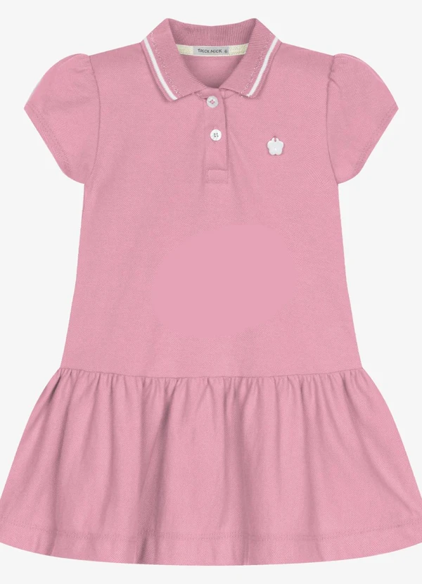 Trick Nick - Vestido Infantil Feminino Polo Piquet Rosa