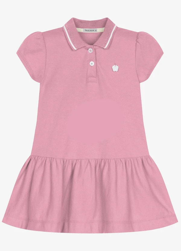 Trick Nick - Vestido Infantil Feminino Polo Piquet Rosa