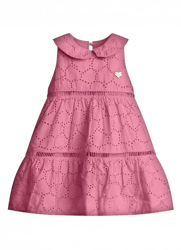 Trick Nick - Vestido Infantil Feminino Tecido Laise Rosa