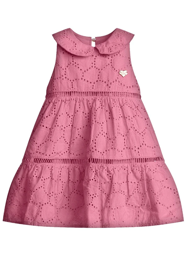 Trick Nick - Vestido Infantil Feminino Tecido Laise Rosa