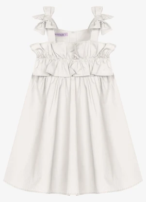 Trick Nick - Vestido Infantil Feminino Tricoline Bege - TRICK NICK