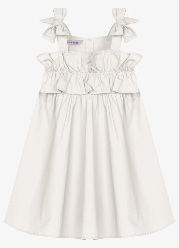 Trick Nick - Vestido Infantil Feminino Tricoline Bege