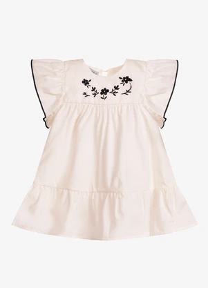 Trick Nick - Vestido Infantil Feminino Tricoline Bege - TRICK NICK