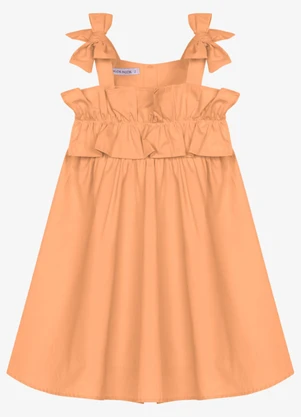 Trick Nick - Vestido Infantil Feminino Tricoline Laranja - TRICK NICK