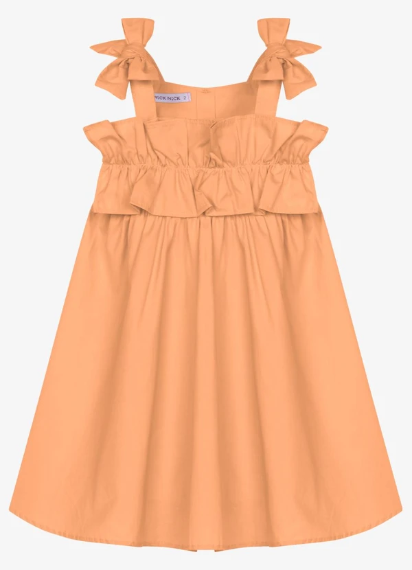 Trick Nick - Vestido Infantil Feminino Tricoline Laranja