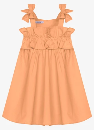 Trick Nick - Vestido Infantil Feminino Tricoline Laranja - TRICK NICK