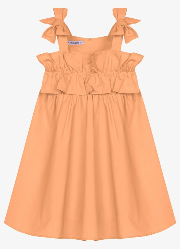 Trick Nick - Vestido Infantil Feminino Tricoline Laranja