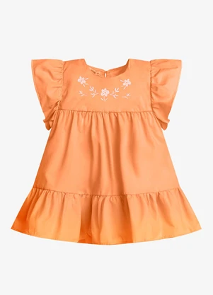 Trick Nick - Vestido Infantil Feminino Tricoline Laranja - TRICK NICK