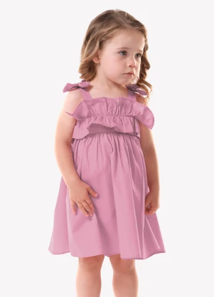 Trick Nick - Vestido Infantil Feminino Tricoline Rosa - TRICK NICK