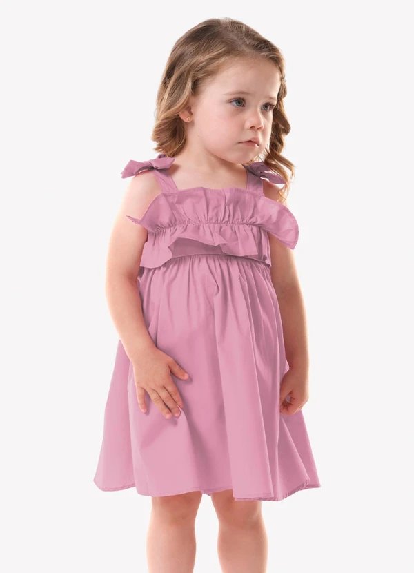 Trick Nick - Vestido Infantil Feminino Tricoline Rosa