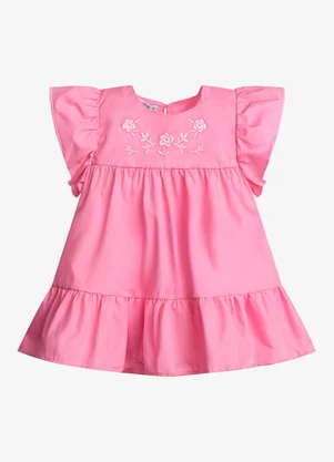 Trick Nick - Vestido Infantil Feminino Tricoline Rosa - TRICK NICK