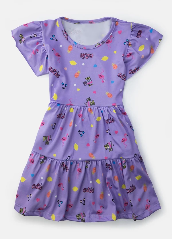 Laluna - Vestido Infantil Flamingo Lillás 2