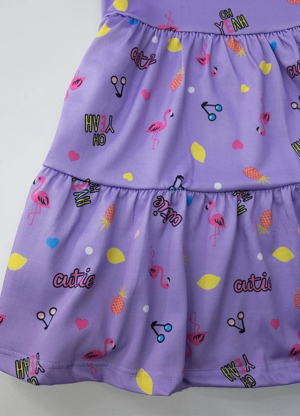 Laluna - Vestido Infantil Flamingo Lillás 4