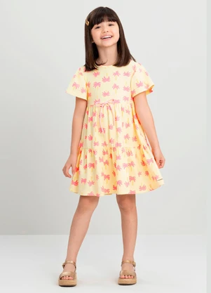 Vestido Infantil Floral Chic Quimby Amarelo - QUIMBY