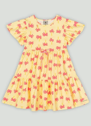 Vestido Infantil Floral Chic Quimby Amarelo - QUIMBY