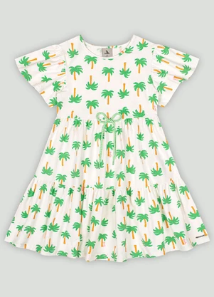 Vestido Infantil Floral Chic Quimby Branco - QUIMBY