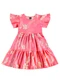 Bee Loop - Vestido Infantil Floral em Cotton Azul - variação: Rosa