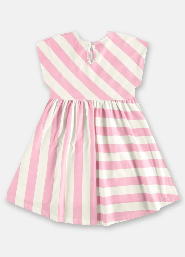 Três e Já - Vestido Infantil Flores em Cotton Branco 4