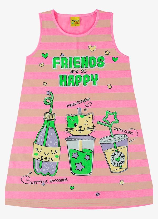 Rovi Kids - Vestido Infantil Friends Rosa