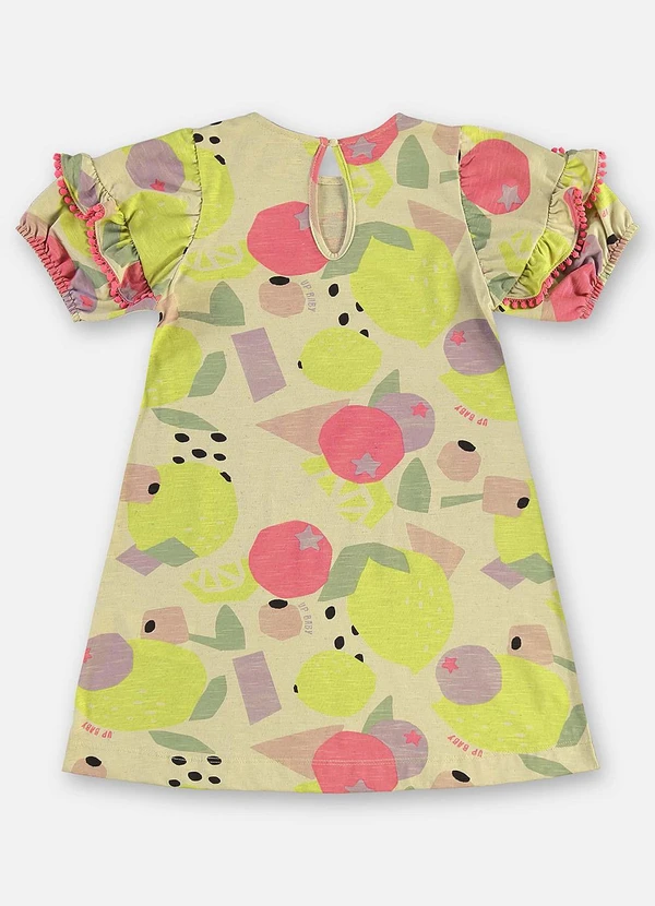 Up Baby - Vestido Infantil Frutas Algodão Bege 3